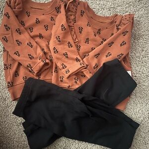 Rust Leaf Print kids Top